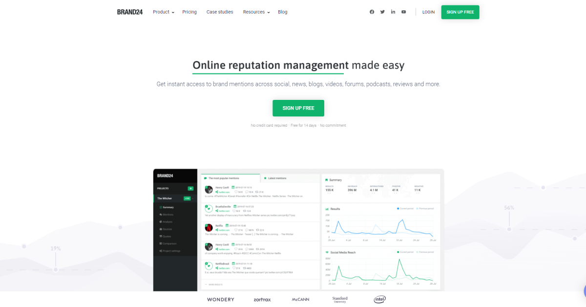 Brand24 landing page