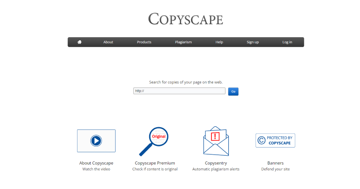 Copyscape landing page