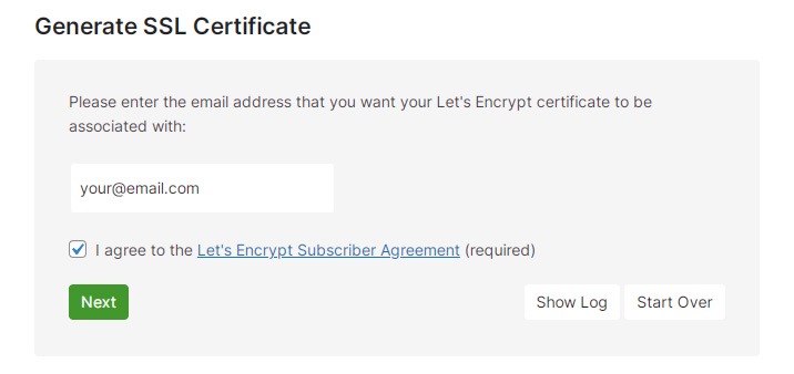 Generate SSL certificate via WordPress plugin