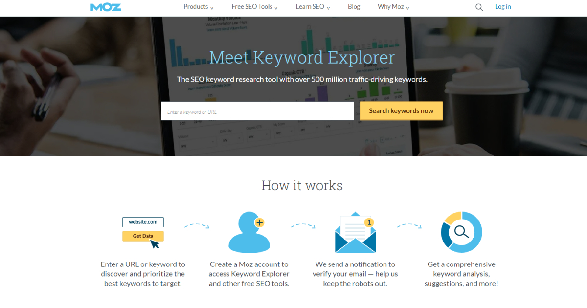 Keyword Explorer landing page