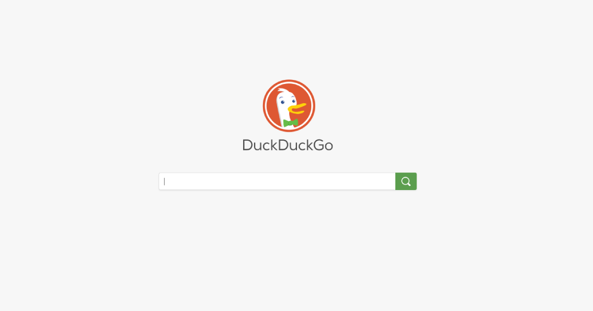 DuckDuckGo landing page