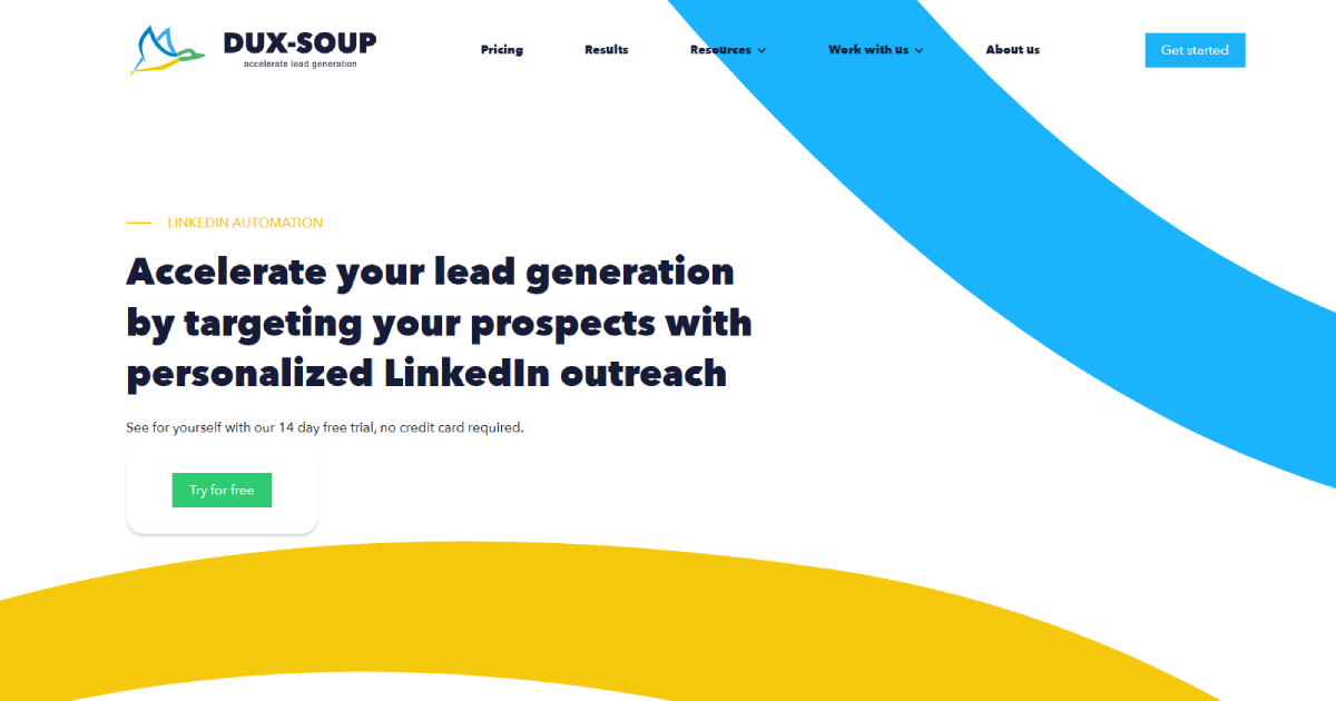 Dux-Soup landing page