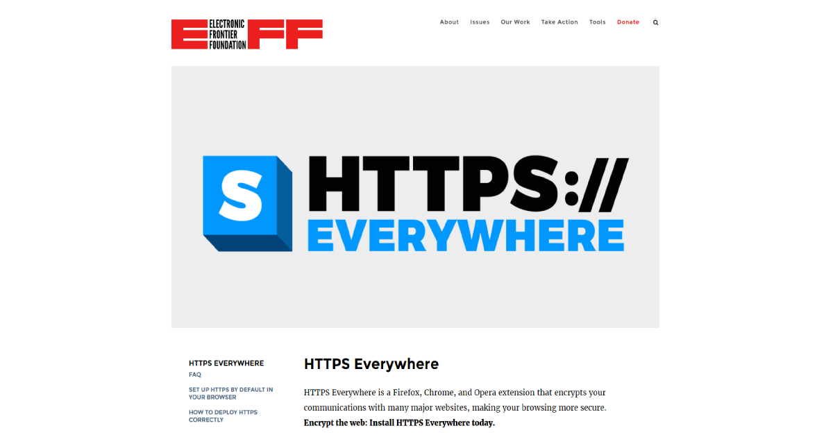 HTTPS Everywhere landing page