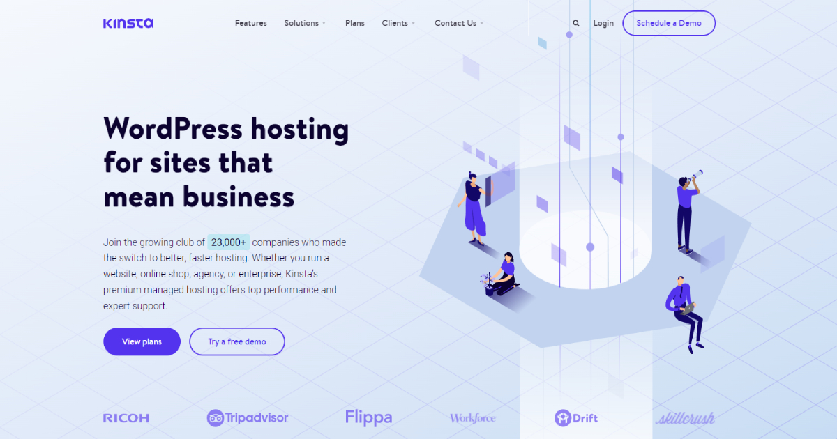 Kinsta landing page