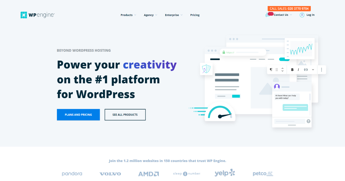 WP Engine landing page