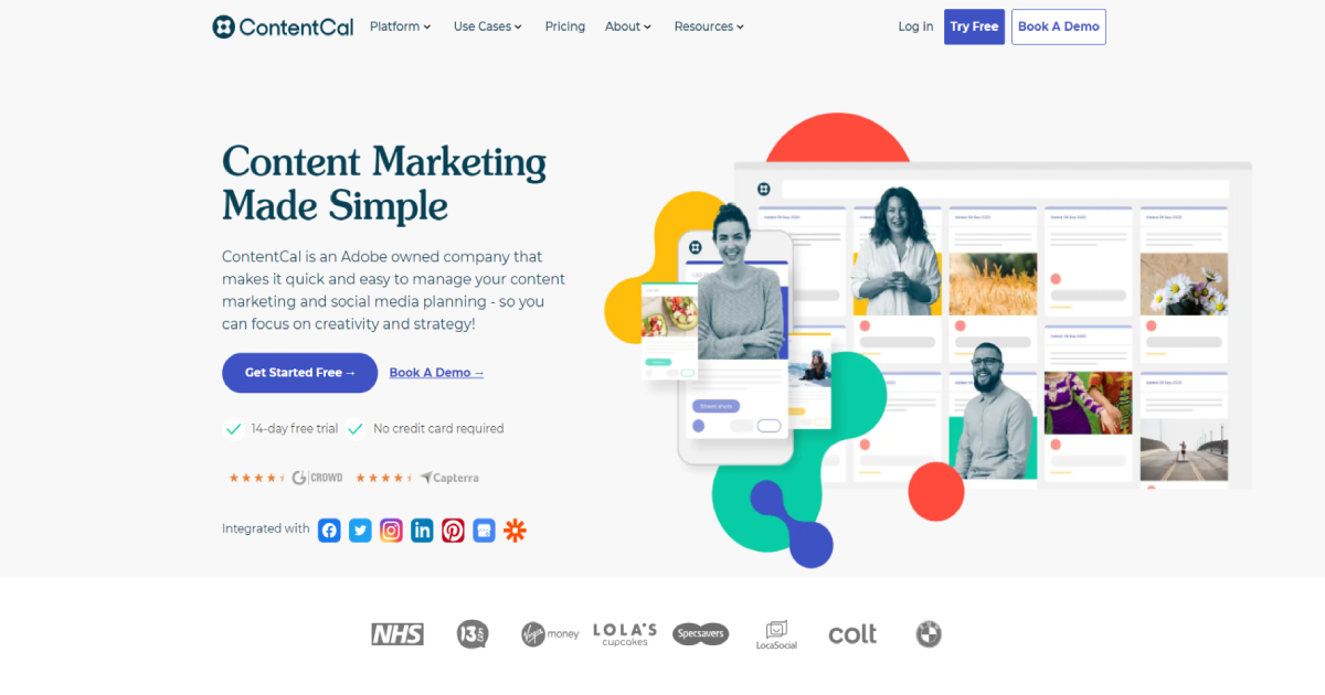 ContentCal landing page