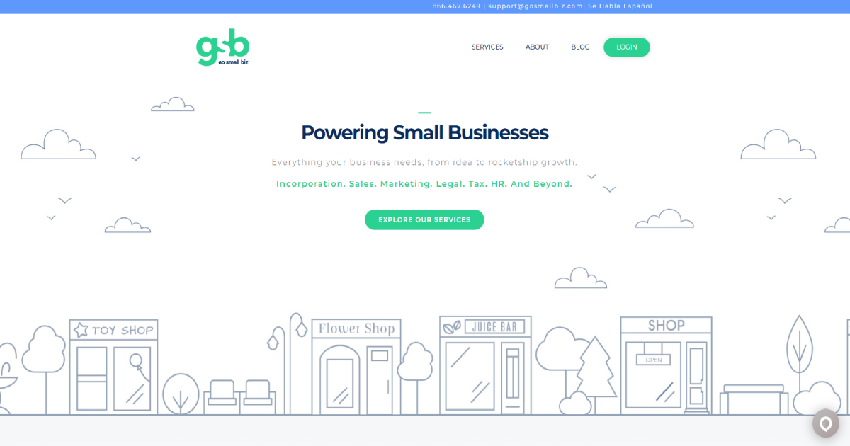 GoSmallBiz landing page