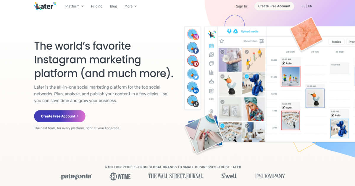Later landing page