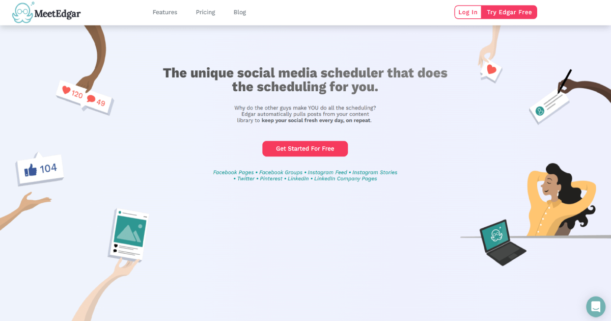 MeetEdgar landing page