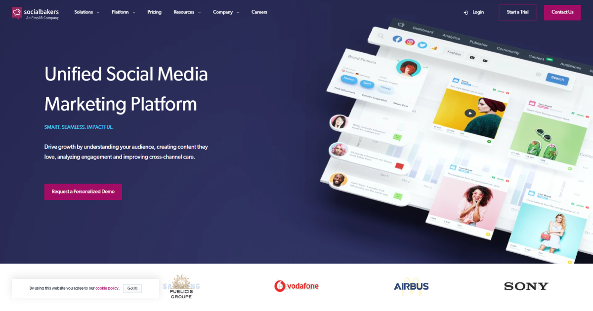 Socialbakers landing page