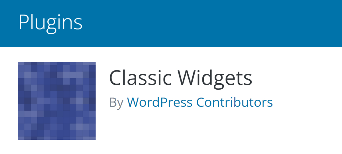 Classic Widgets plugin page