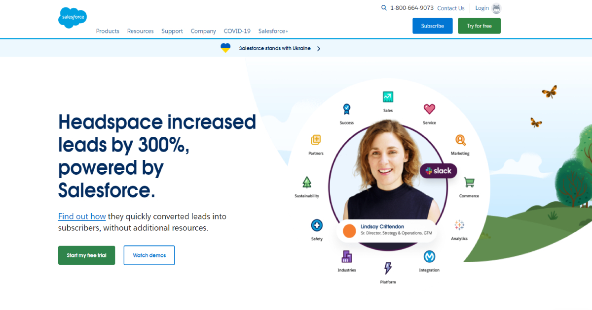 Salesforce landing page