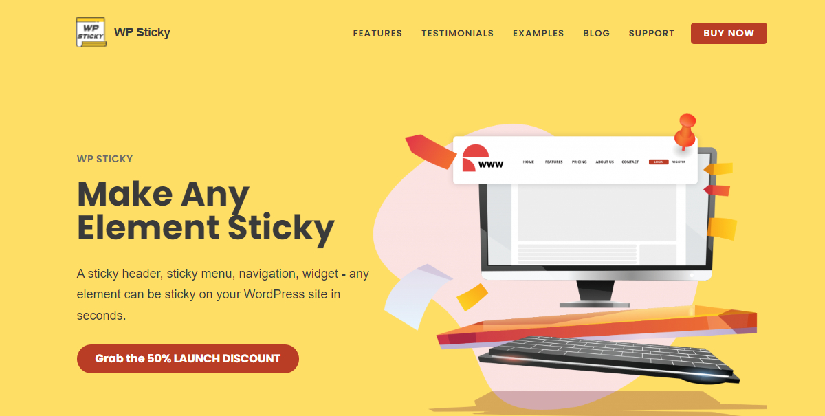 WP Sticky landing page