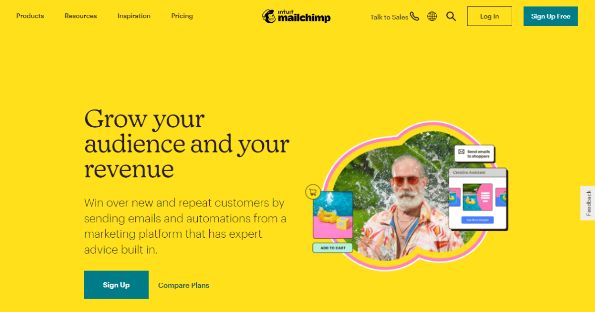 MailChimp landing page