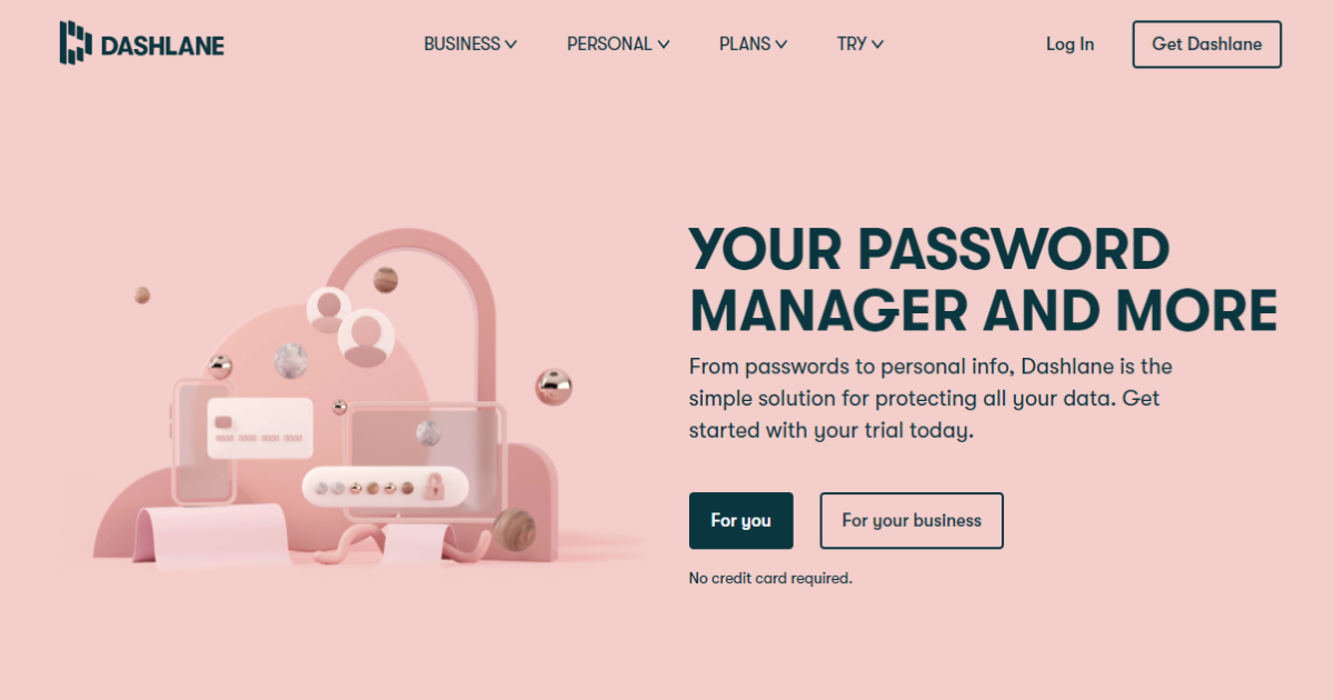 Dashlane landing page