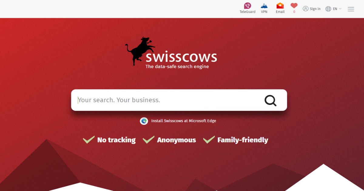Swisscows landing page