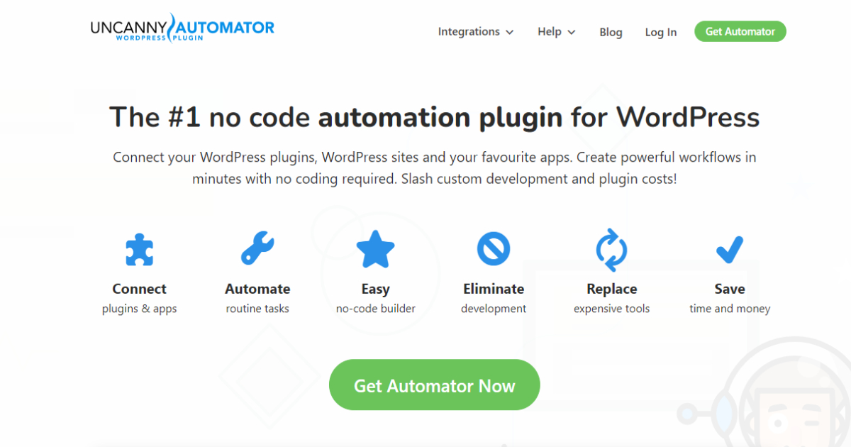 Uncanny Automator landing page