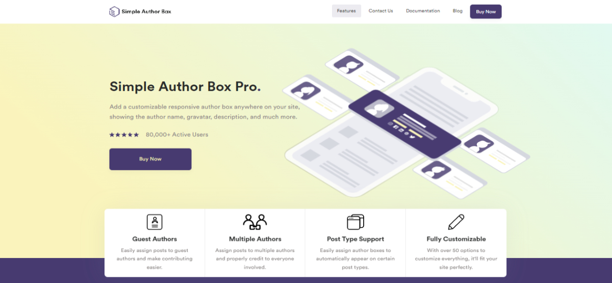 Simple Author Box landing page overview