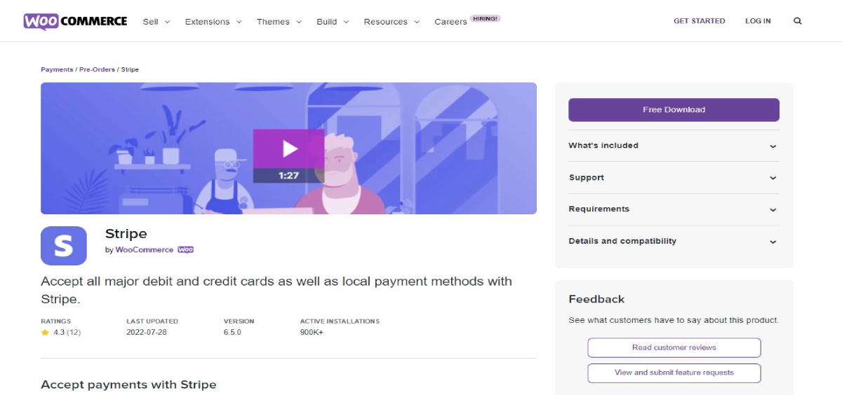 Stripe Payment Gateway plugin page