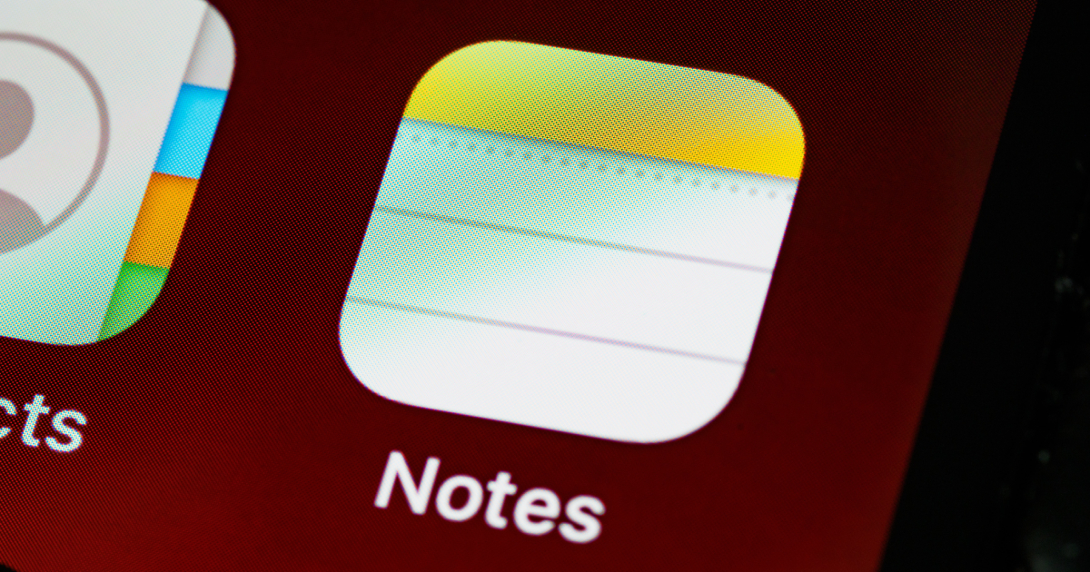 Notes icon on smartphone