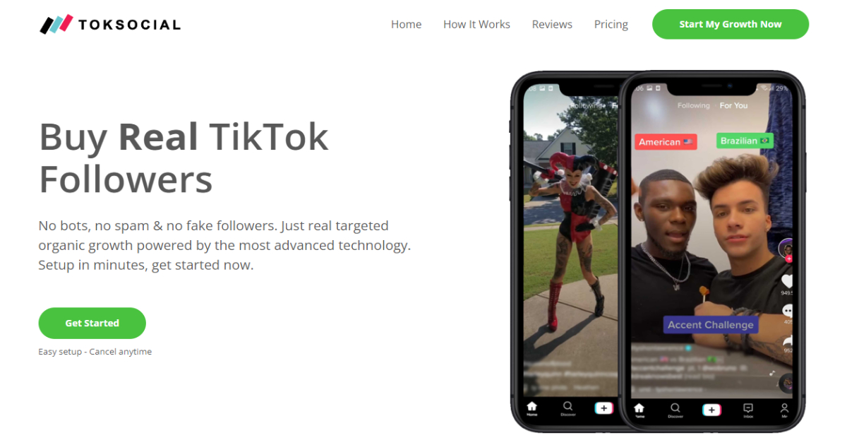 Toksocial landing page