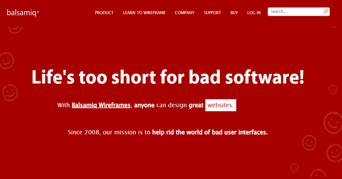 Balsamiq landing page