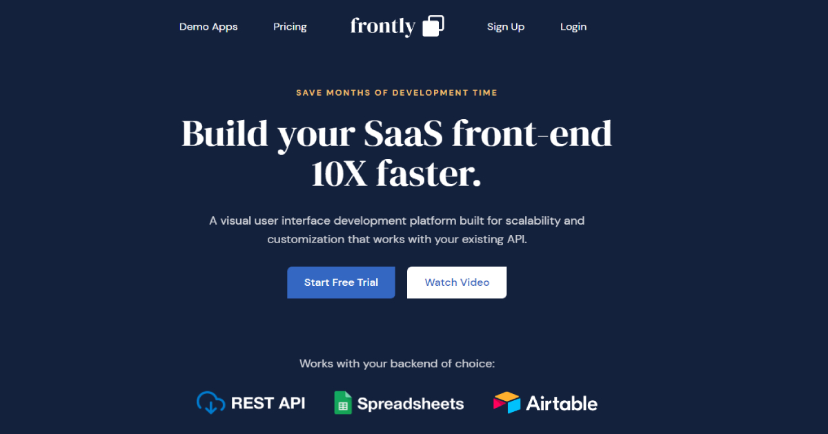 Frontly landing page
