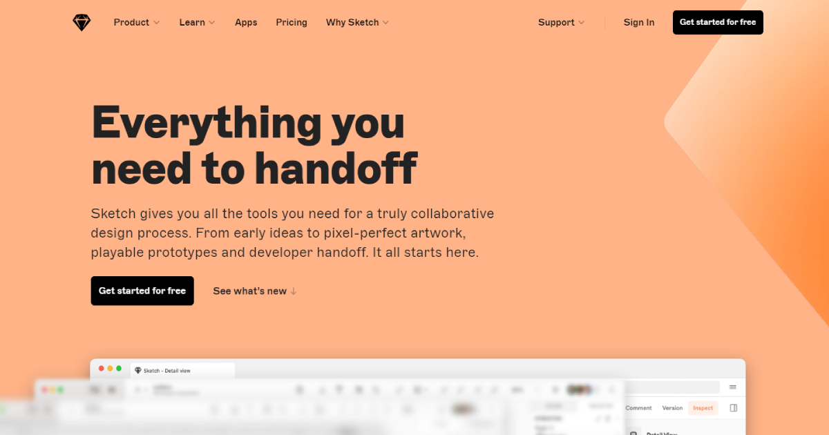 Sketch landing page