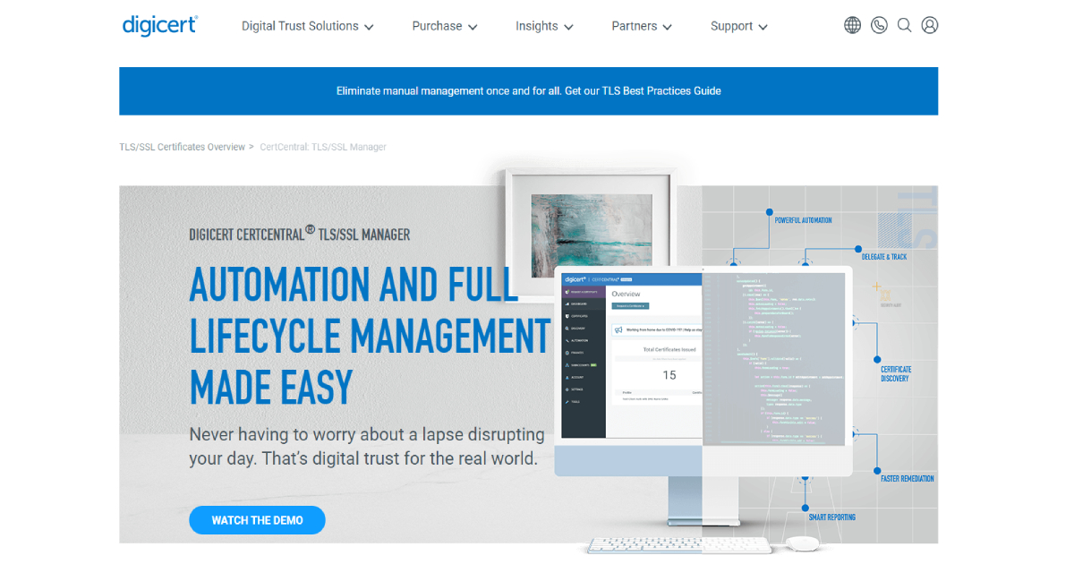 DigiCert landing page