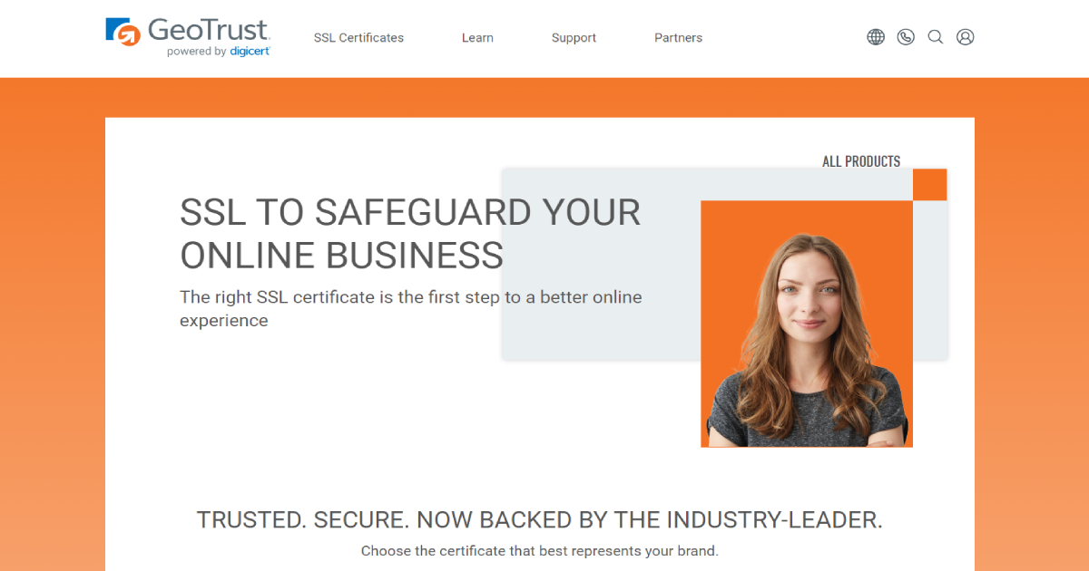 GeoTrust landing page