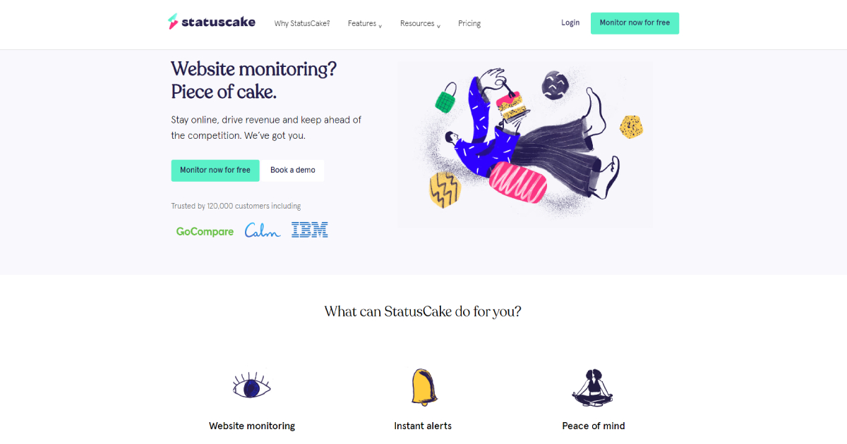 StatusCake landing page